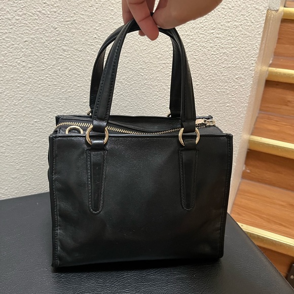 •COACH• Mini Crosby Carryall Black Smooth Leather Missing Strap - Picture 5 of 13